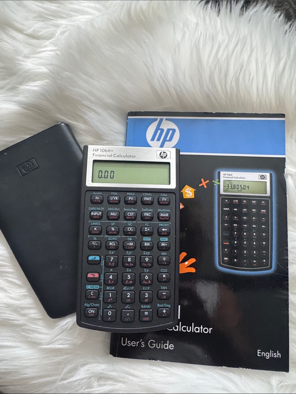 HP 10bII Financial Calculator Manual Case Tested EUC Fresh Batteries